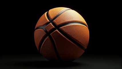 Fototapeta premium Basketball Ball Isolated Against Black Background