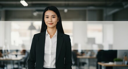 Fototapeta premium Confident Businesswoman Portrait Professional and Successful Female Leader in Modern Office Setting