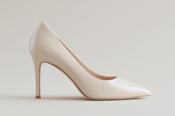 minimalist arrangement showcasing single stylish shoe on neutral background