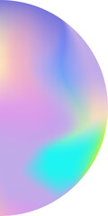 Abstract semicircle shape with holographic texture