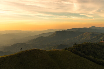 Obraz premium sunset at Noen Chang Suek, Pilok, Kanchanaburi, Thailand.