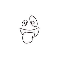 Funny face emoji vector wink tongue chat symbol sign icon illustration smile