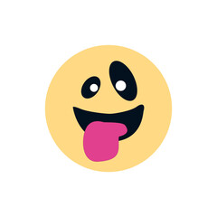Funny face emoji vector wink tongue chat symbol sign icon illustration smile
