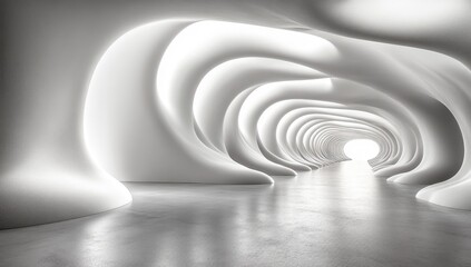 Obraz premium Abstract, illuminated tunnel design, modern architecture.