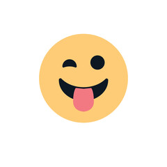 Funny face emoji vector wink tongue chat symbol sign icon illustration smile