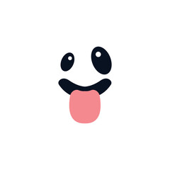 Funny face emoji vector wink tongue chat symbol sign icon illustration smile