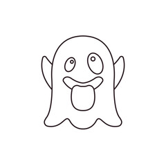 Funny ghost emoji vector boo spooky halloween chat symbol sign icon illustration