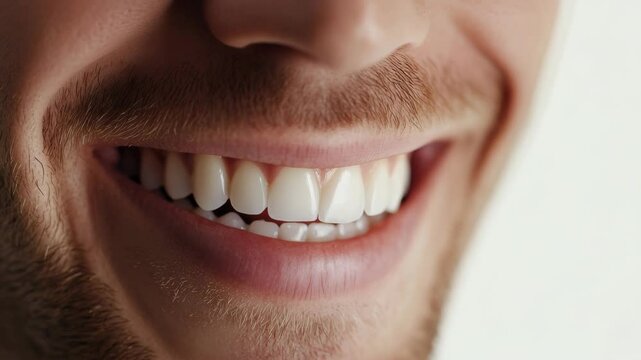 Close up of a smiling mouth showing perfect teeth 
