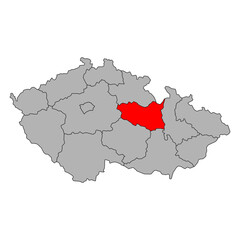 Pardubice Region of Czech republic map, travel web flat concept icon vector illustration .