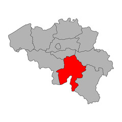 Obraz premium Namur of Belgium map symbol, travel web flat concept icon vector illustration .