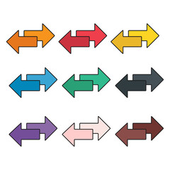 Set of Exchange arrow transfer icon,swap web button design, move symbol vector illustration .