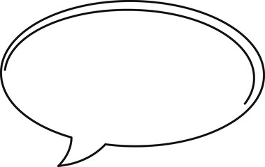 Simple White Speech Bubble Outline on the transparent background AI Generative
