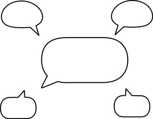 White Speech Bubbles Arranged Around a Central One on the transparent background AI Generative
