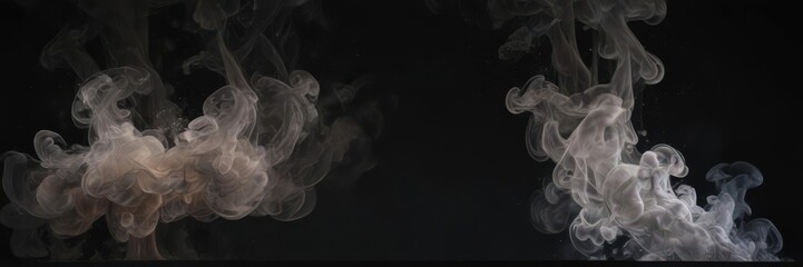 Fototapeta premium Intricate smoke patterns, deep black backdrop, soft lighting, energy, art, light