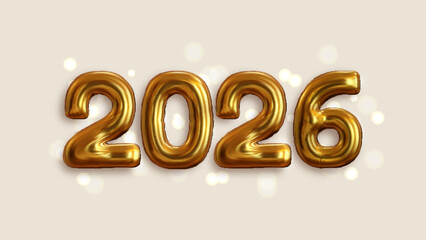 Happy New Year 2026, Realistic 3D rendering of the figures. This is the perfect celebratory sign for your 2026 celebrations.