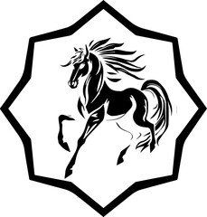 black spotted horse logo illustration vector