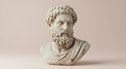 Classical Bust Sculpture Ancient Greek Roman Philosopher Statue Art Historical Wisdom Knowledge Decoration Interior Design