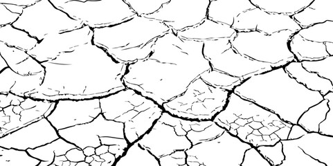  Abstract messy and distressed element for overlay.Grunge black and white crack texture background.vector
