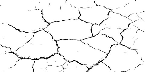  Abstract messy and distressed element for overlay.Grunge black and white crack texture background.vector
