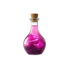 Sparkling Pink Potion in Glass Bottle with Cork