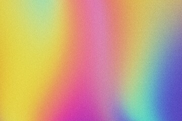 Vibrant grainy noise rainbow gradient background with bright colors. Abstract backdrop, digital theme texture. Lo-fi multicolor vintage retro design.