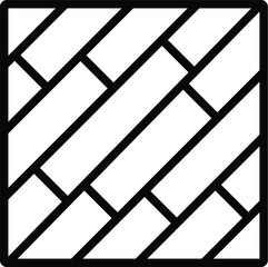 Parquet floor icon. Wood floor icon. a black and white image of a brick wall. Simple element illustration from construction tools concept. icon design in trendy style
