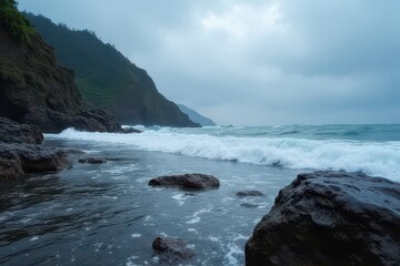 Obraz premium Rocky Shoreline Serenity