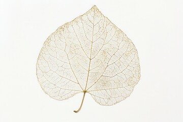 Obraz premium Delicate translucent leaf showcasing intricate vein patterns against a clean background