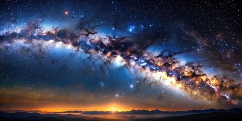 Galactic canvas with twinkling stars and a majestic Milky Way stretching across the night sky