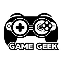 Obraz premium Game Geek Icon with Controller and Bold Text