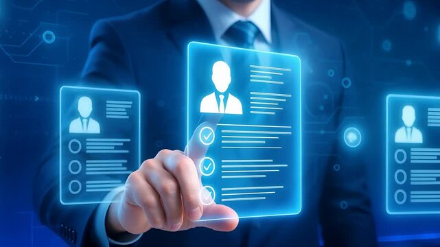 Digital Resume Selection Interface with Professional Profile Verification and Candidate Approval System

