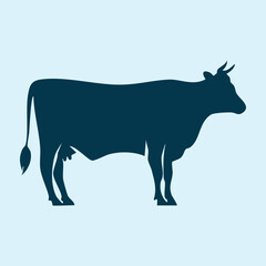 Cow silhouette isolated vector