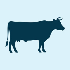 Standing Cow Shape Isolated Vector Illustration