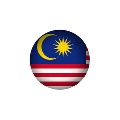 Malaysia flag in 3D sphere. Malaysia flag logo illustration. Malaysia flag icon.