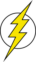 Flash lightning bolt icon. Electric power symbol. Power energy sign. High voltage warning sign, symbol. Caution electric shock.