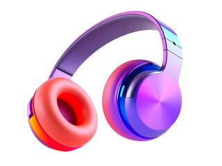Futuristic Gradient Headphones PNG on Transparent Background for Gaming Stream Overlay