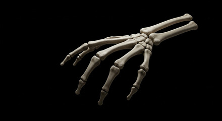 Detailed 3D illustration showcasing the intricate structure of a human hand skeleton
