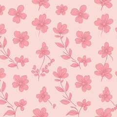 Daisy flower seamless pattern on blue background. Ditsy floral print with tiny chamomile great for fashion fabric, home decor textile and wallpaper. Vector
