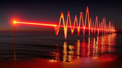 Quantum Echo Wave Over Ocean Horizon with Pulsing Energy