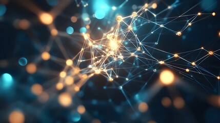 Intricate network of glowing points and lines.