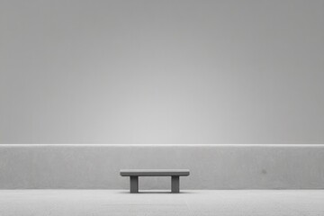 Obraz premium explore solitary urban bench on broad city street emphasizing open surroundings