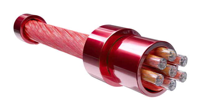 Industrial Cable: A close-up view of a robust industrial cable, meticulously designed for heavy-duty applications.