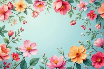 Obraz premium Small scale repeating floral motif, pastel hues, small scale, summer, delicate
