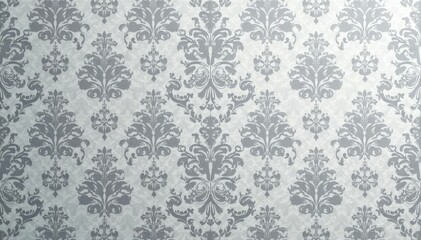 Fototapeta premium Subtle grey damask pattern with a delicate, repeating design, grey, subtlety