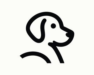 Minimal Dog Outline Icon Logo for Creative Use
