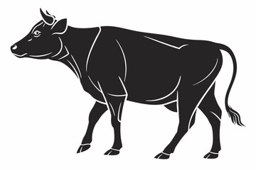 Fototapeta premium Simple Vector of Standing Cow Side View
