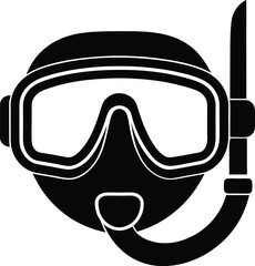diving mask with snorkel on white background 