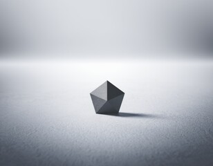 Isolated pentagonal dodecahedron polyhedral shape on white surface for geometric math design concept mental health