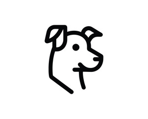 Simple Dog Face Vector Logo in Line Style