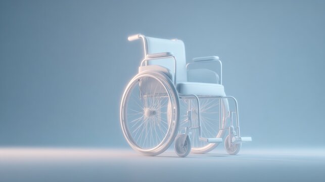 minimalistic image of sleek and modern wheelchair on white background